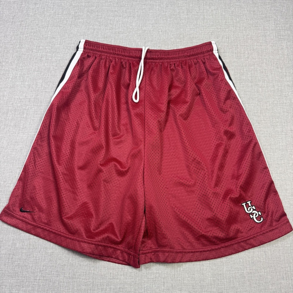 Nike Y2K‎ USC Trojans Basketball Shorts Men Large Red NCAA Mesh Drawstring